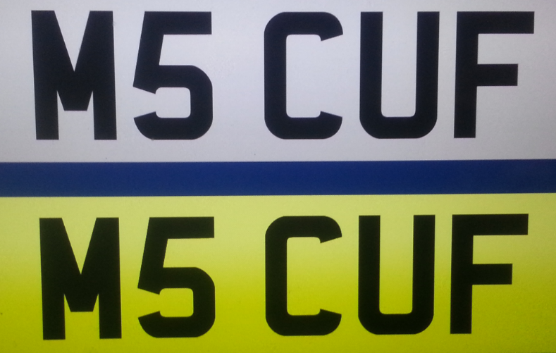 M5 CUF VEHICLE PRIVATE REGISTRATION NUMBER
